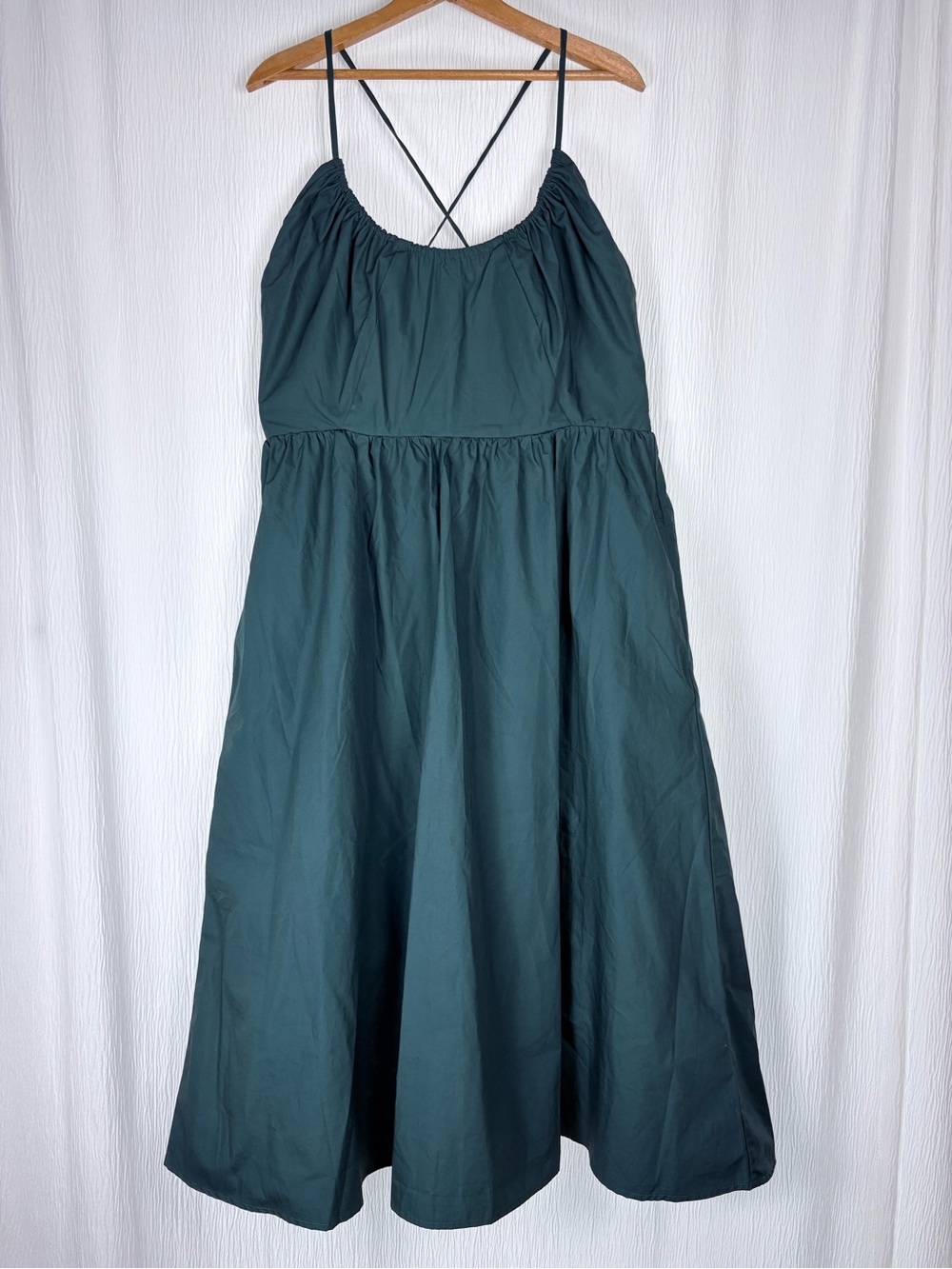 Banana Republic Cotton Dress in Deep Sea Teal, Size Medium